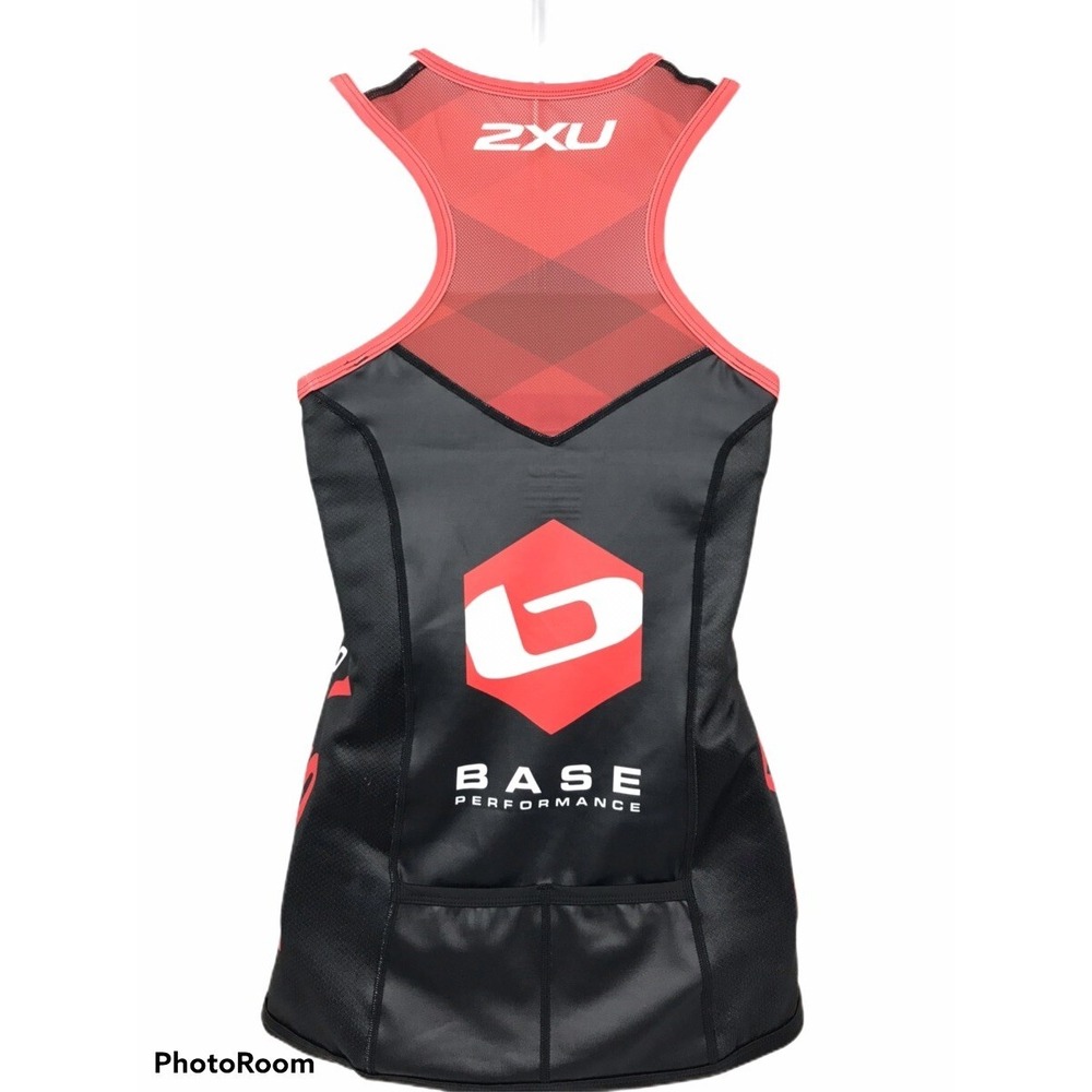 2XU Womens Medium Red And Black No Sleeve Half Zip Athleticwear Cycling Top - Picture 5 of 7
